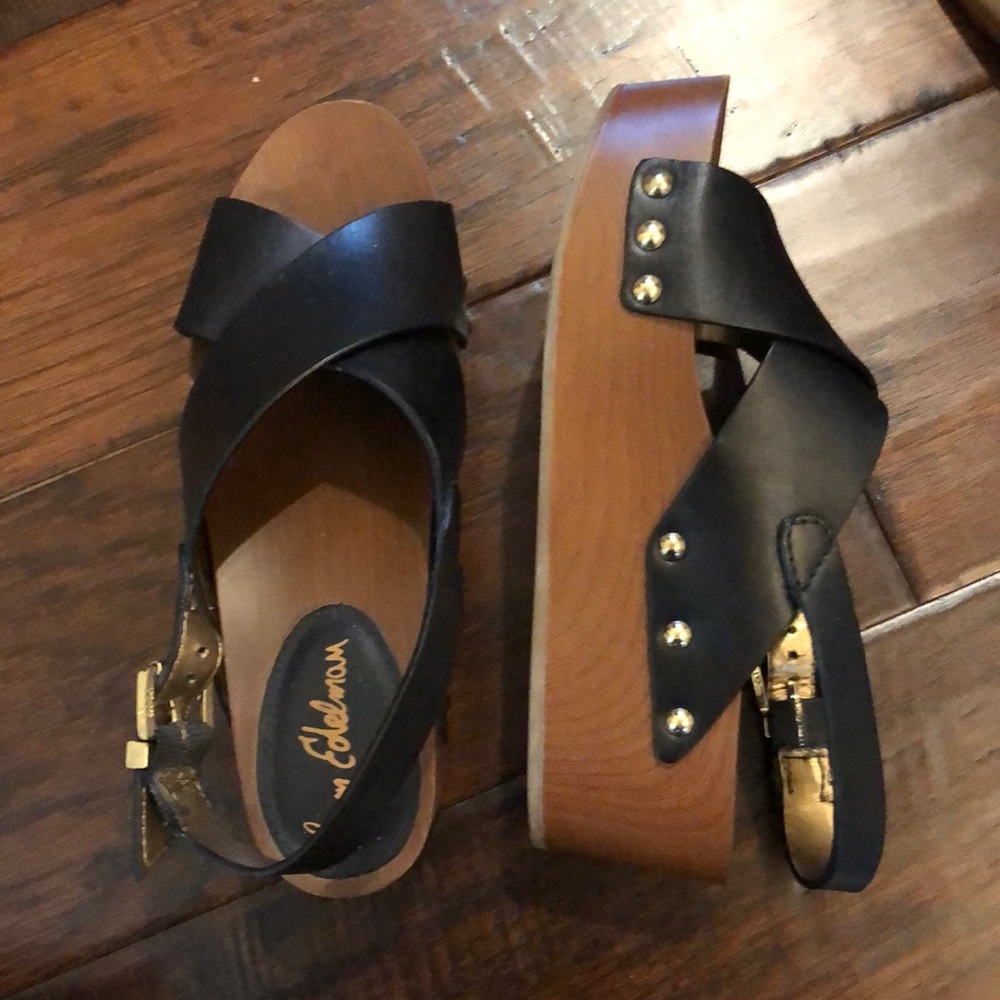Sam Edelman leather flatform wedge sandals